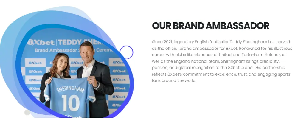 Teddy Sheringham trong vai trò đại sứ thương hiệu 8Xbet trên 8xbet.com